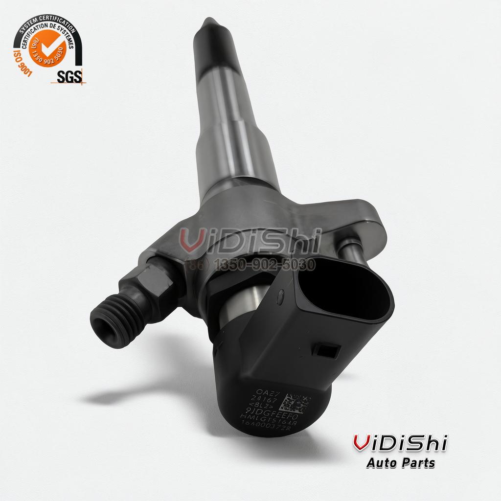 0445110489 Common Rail Injector for Ford 1.5 1.6 TDCi 4 0445110489 injector seen from above with the connector socket facing camera