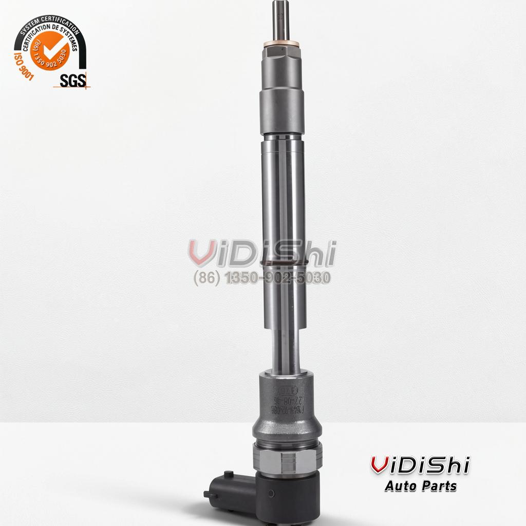 0445110502 Injector Replacement for UAZ Hunter 2.0 CD Engine 2 A 0445110502 diesel injector standing vertically with the nozzle end pointing upwards