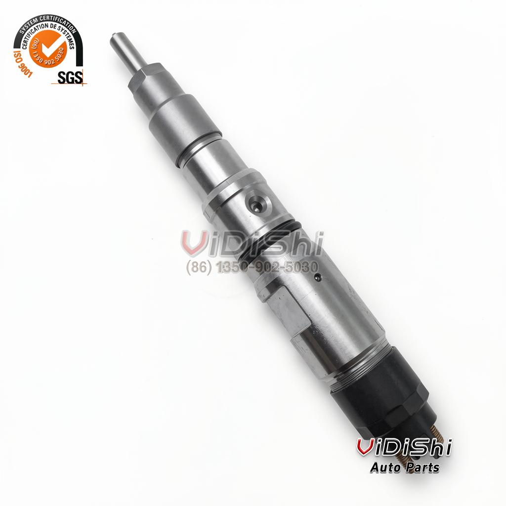 0445120080 common rail injector, diagonal view of the complete unit