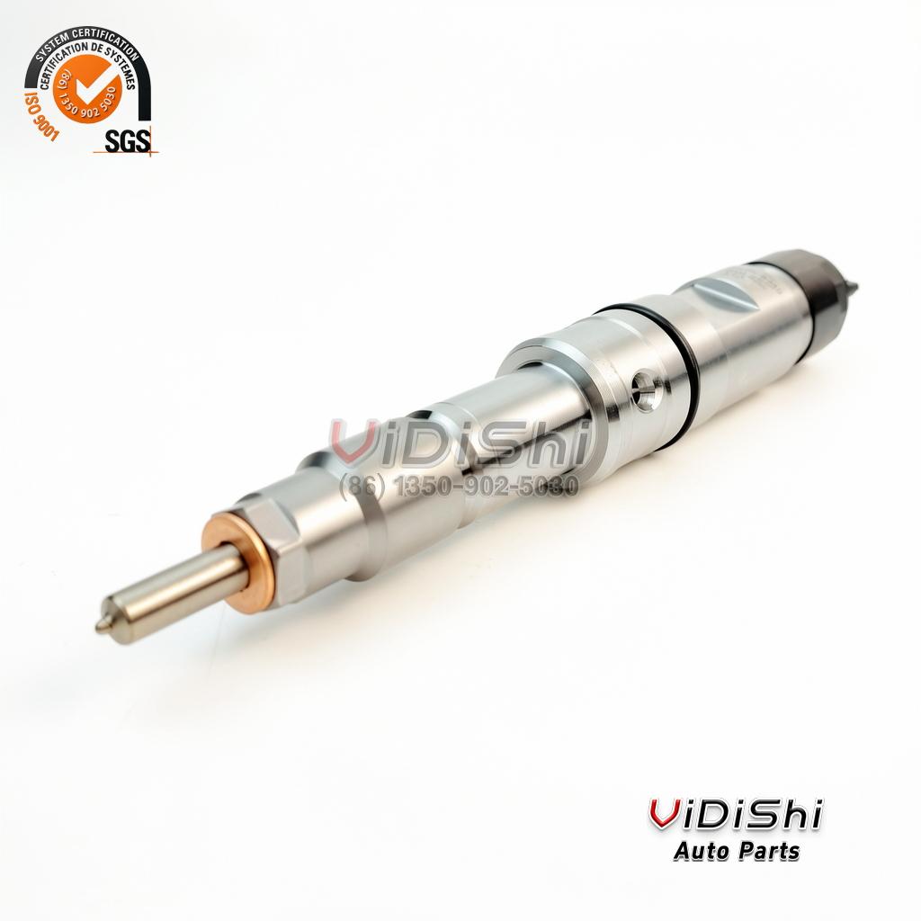 0445120127 common rail injector (Bosch 0 445 120 127 reference) — complete unit, side view