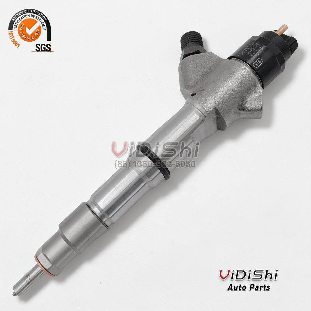 All Products 8 A 0445120150 injector photographed at an angle with production markings visible on the body