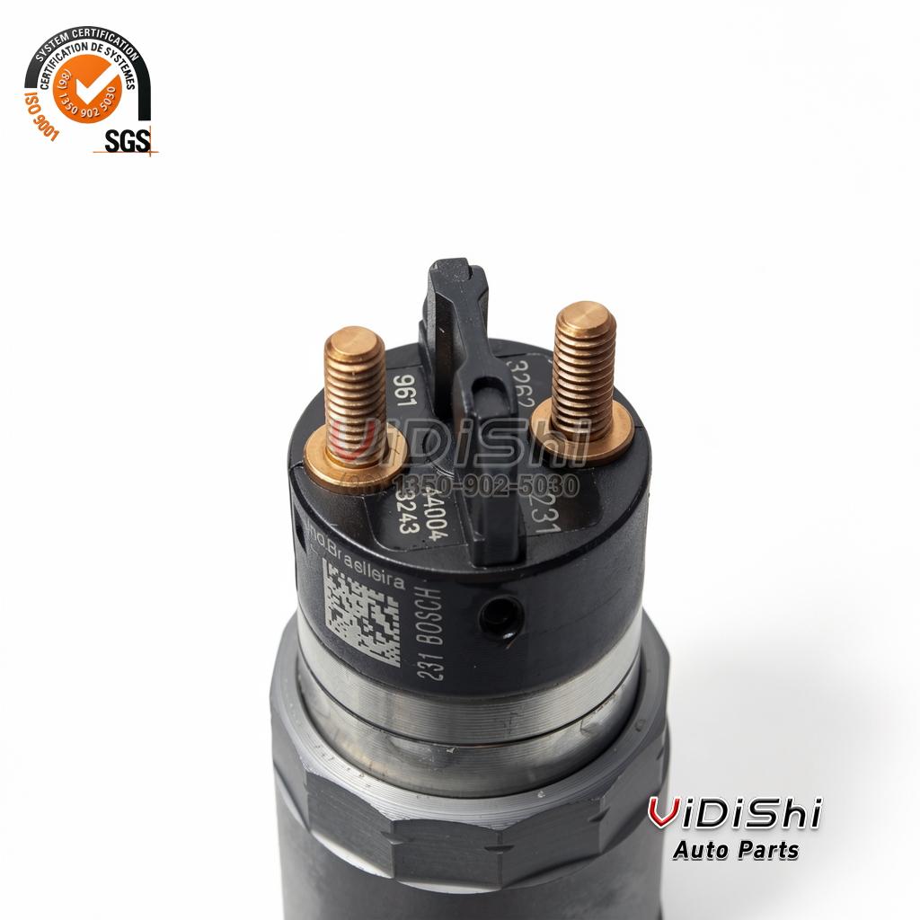 All Products 7 Close view of the cap of a 0445120231 injector with etched codes on the face