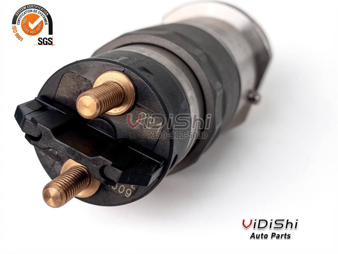 All Products 9 Close view of the two brass terminal studs and connector on a 0445120231 injector