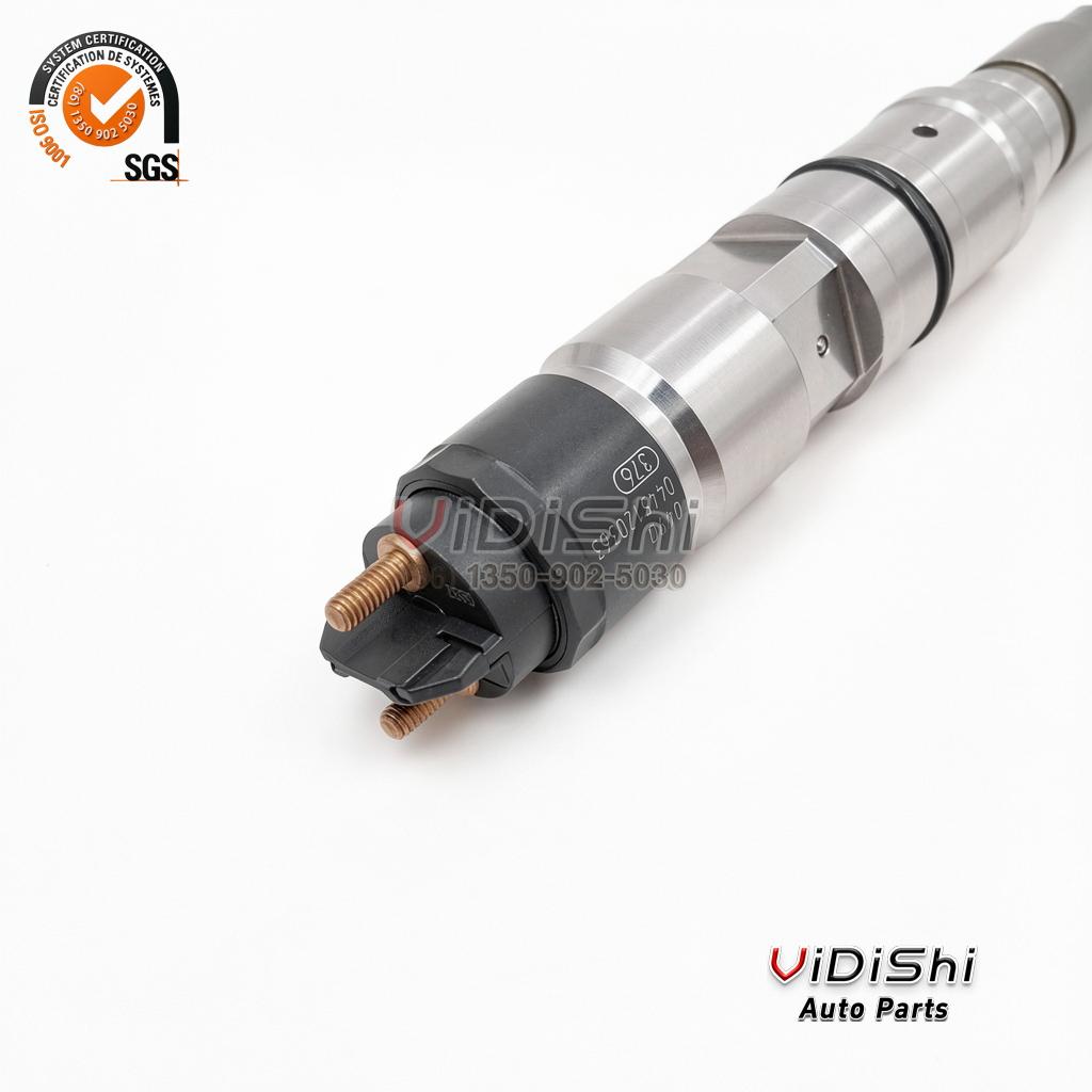 All Products 7 Close view of the black cap of a 0445120363 injector showing an etched part number