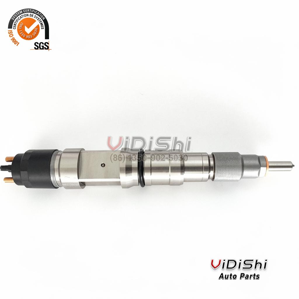 All Products 10 A 0445120363 injector shown whole from the solenoid cap to the nozzle tip on a white background