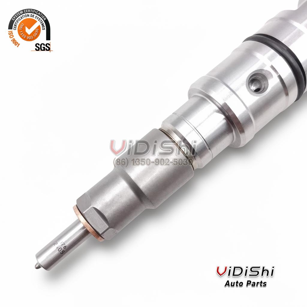 All Products 8 Close view of the body of a 0445120364 injector with the inlet fitting and collar in view