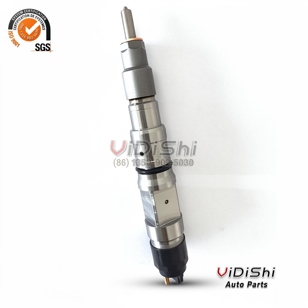 0445120370 CRIN3 Injector for Dongfeng DDi75 Replacement 3 0445120370 complete common rail injector standing upright, nozzle end down