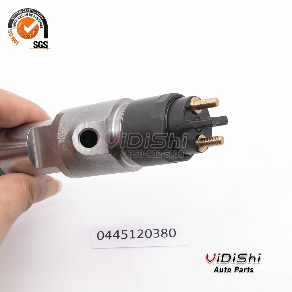All Products 9 0445120380 injector connector end held in hand above its number card