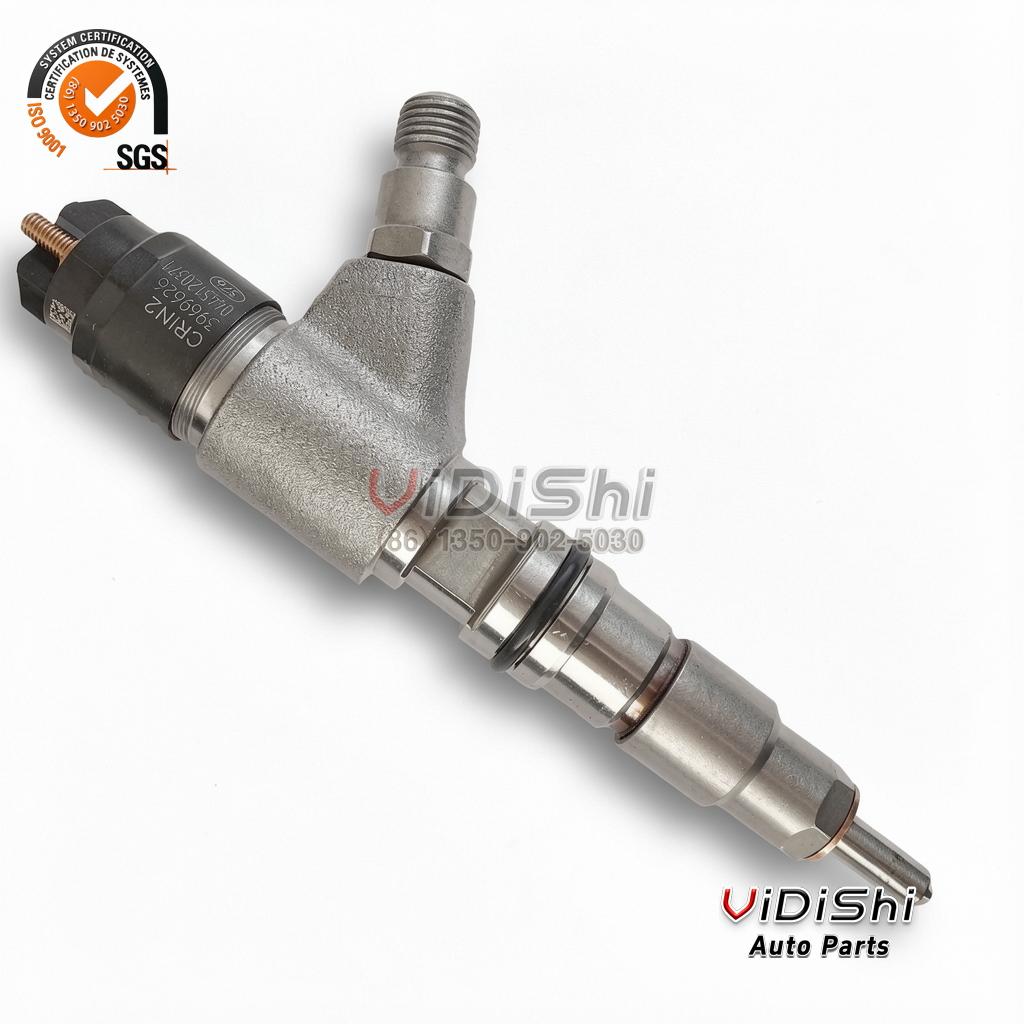 0445120382 Common Rail Injector CRIN2 for Perkins 2 Full side profile of a 0445120382 injector from the solenoid cap to the nozzle tip