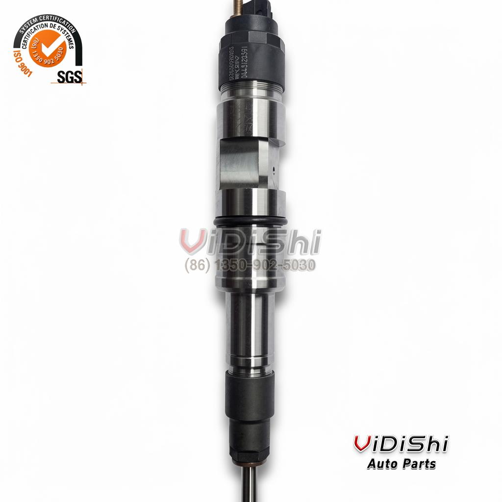 0445120391 CRIN2 Injector Replacement for Bosch, Weichai 612630090055 2 0445120391 common rail injector (Bosch CRIN2-16 reference) — single unit standing, full length