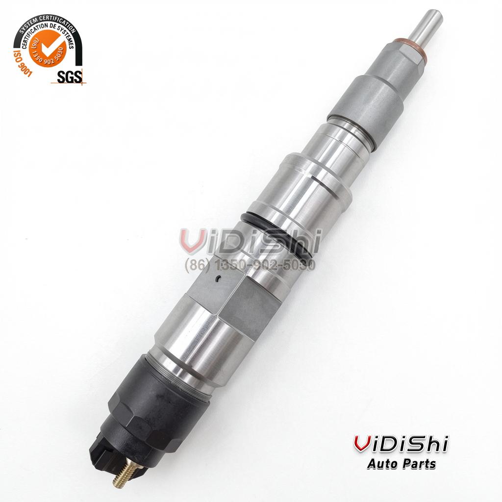 A 0445120486 CRIN2 injector shown at a rear three-quarter angle