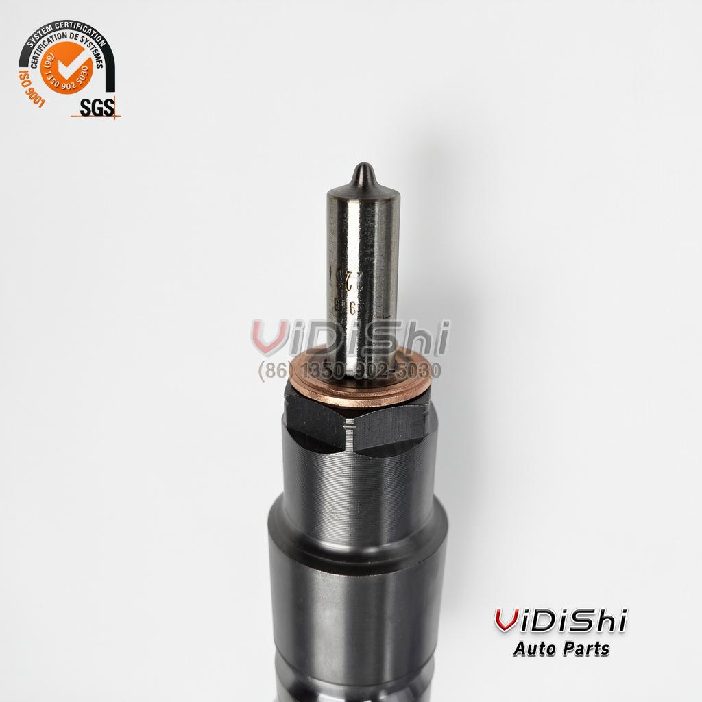 All Products 12 0445120538 injector nozzle end close up, copper sealing washer sitting on its shoulder