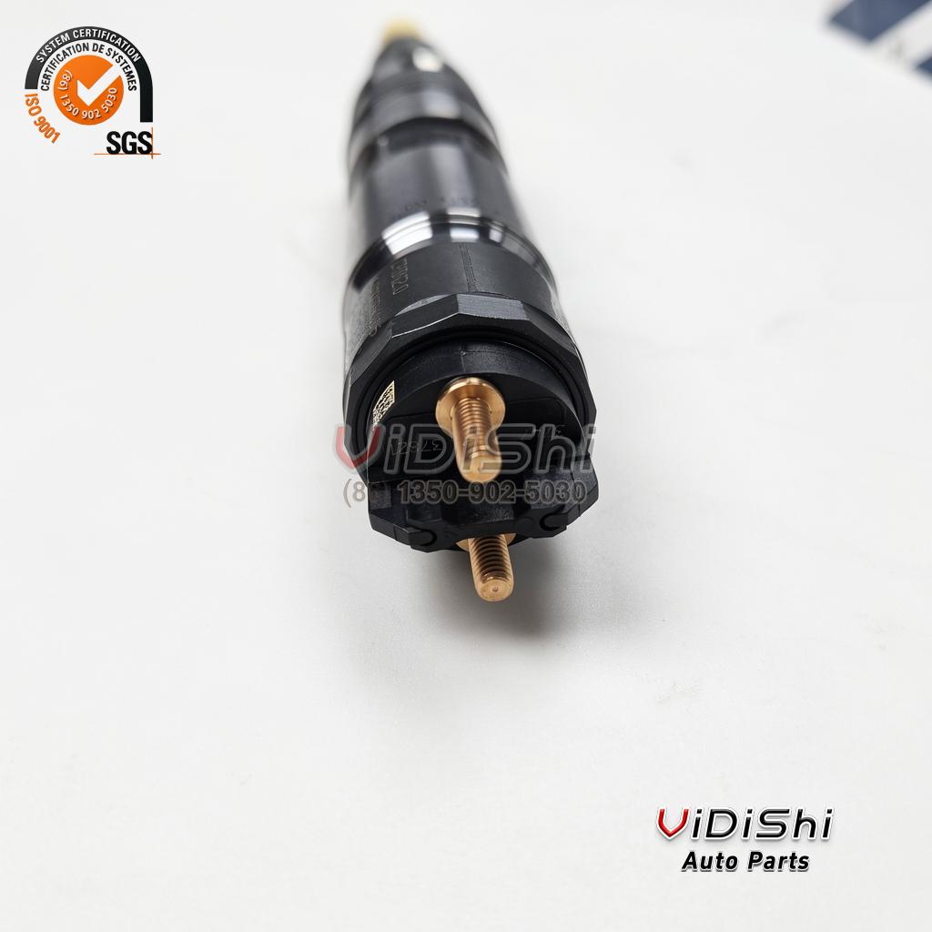 All Products 15 0445120538 injector valve end straight on, two brass terminal studs in their seats