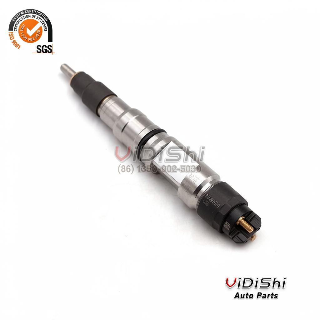 All Products 8 0445120562 injector resting at an angle, body and nozzle tip both visible