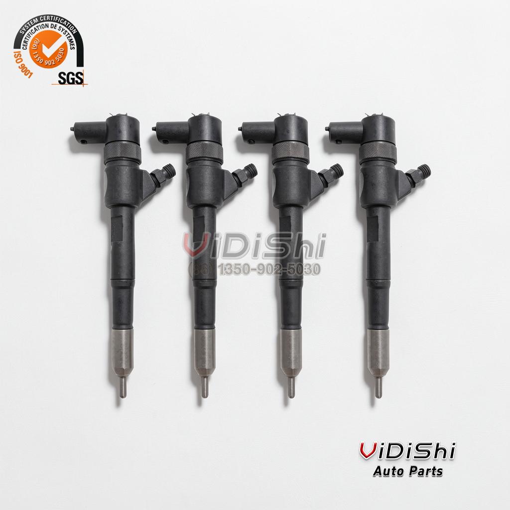 0986435227 Common Rail Injector for Fiat Ducato Iveco 2.3 Multijet 6 Four 0986435227 injectors standing in a row as a matched set of four