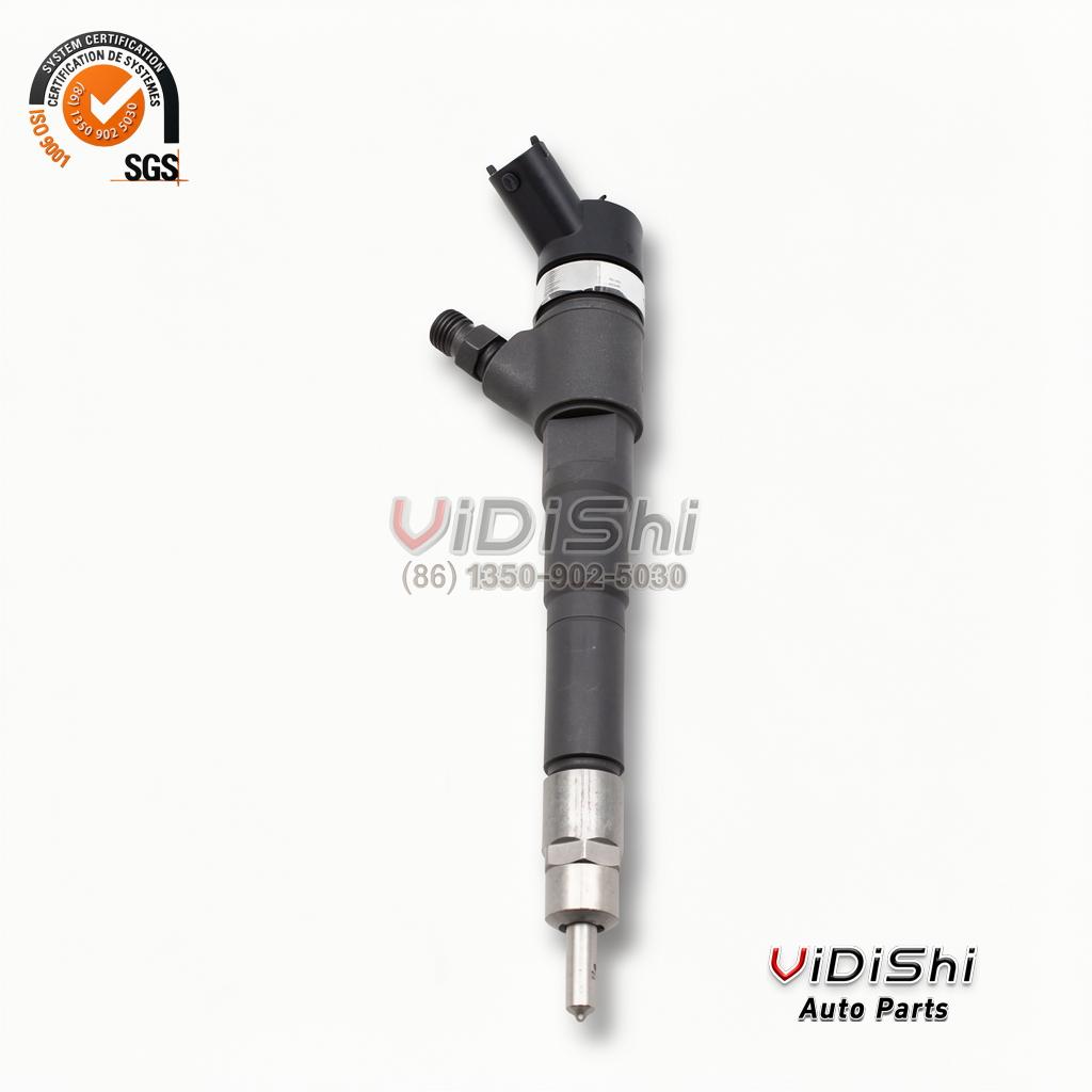 0986435227 Common Rail Injector for Fiat Ducato Iveco 2.3 Multijet 2 0986435227 diesel injector standing upright with the connector arm at the top
