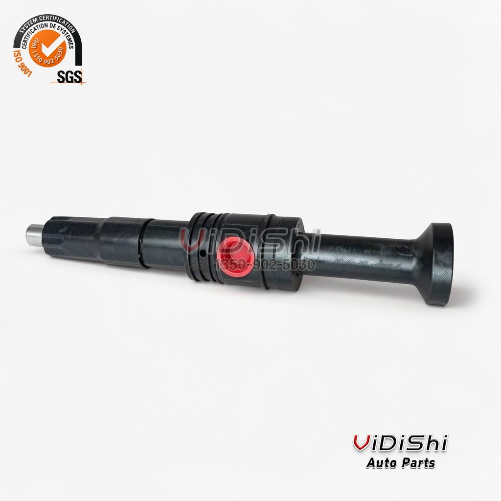 323X1003-1 Fuel Injector for GE GEVO 12 Locomotive 6 A 323X1003-1 fuel injector lying flat, stamped characters visible along the body beside the red port
