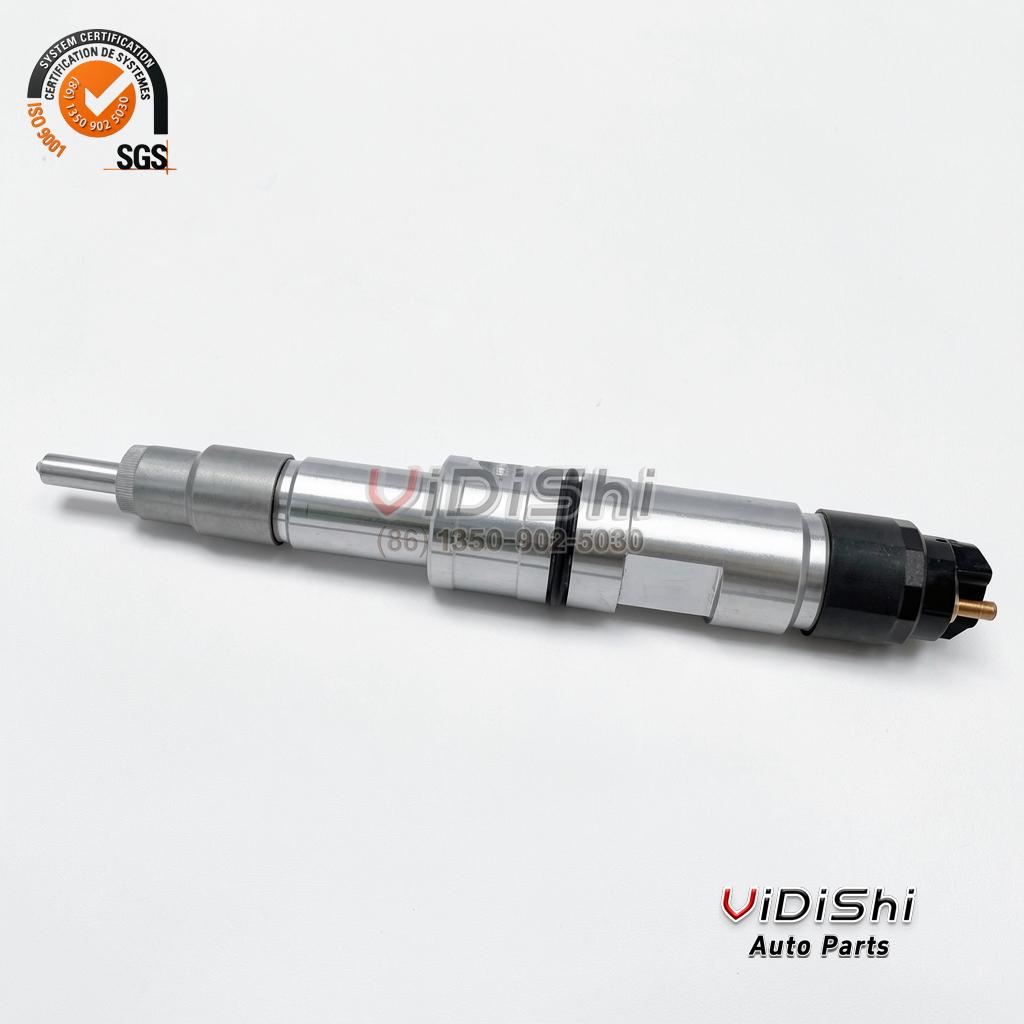 610800080588 CRIN2 Injector for Weichai WP10 Replacement 3 610800080588 common rail injector lying flat, full side profile