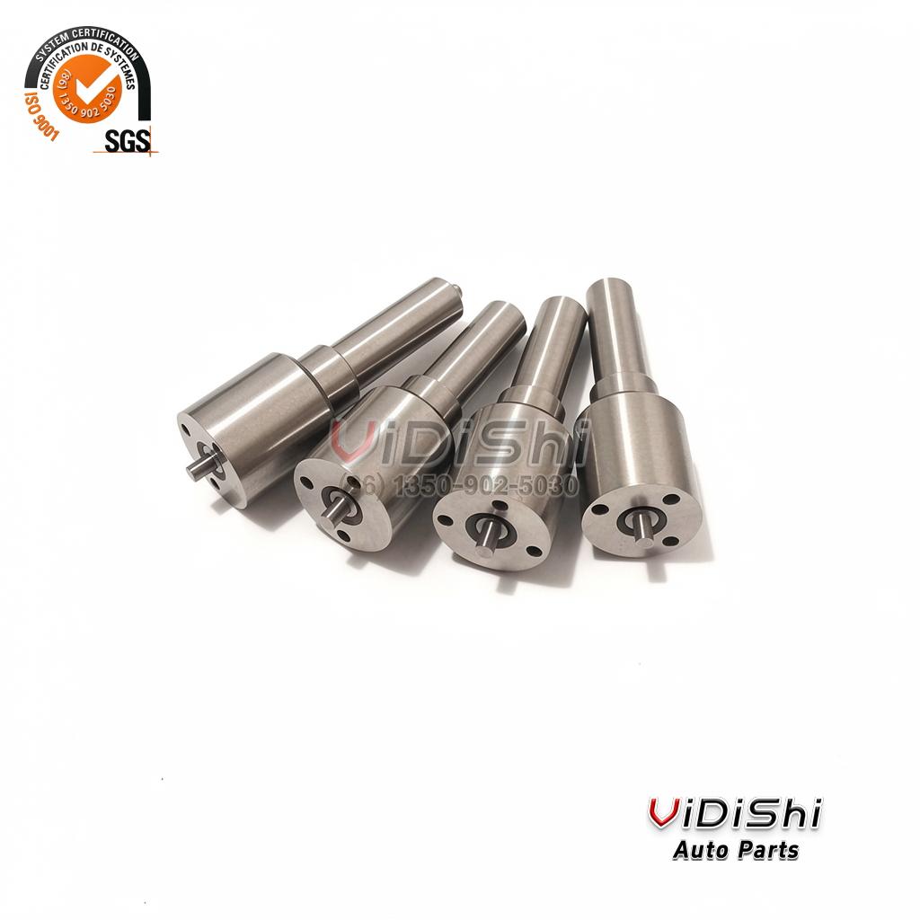 All Products 9 Four DLLA146P2437 injector nozzles laid side by side with their seat faces towards the camera