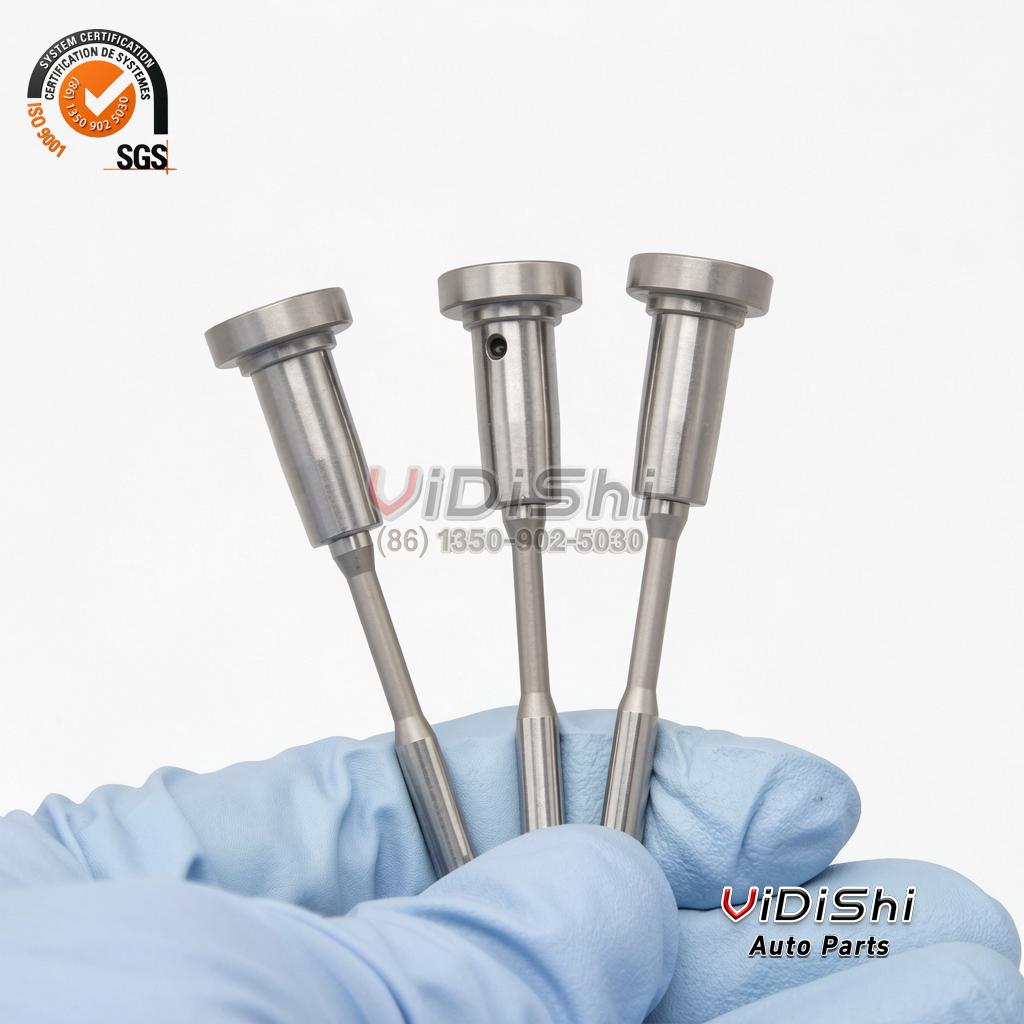 F00VC01333 control valve held in a gloved hand during the final check
