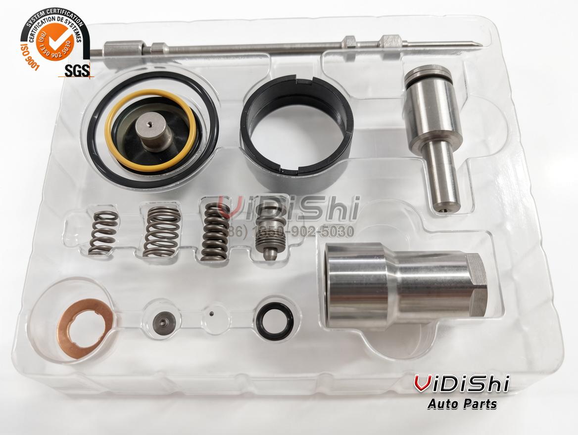 All Products 5 P4384025 Same tray seen from a second angle with the sleeve, spring, seals and body separated