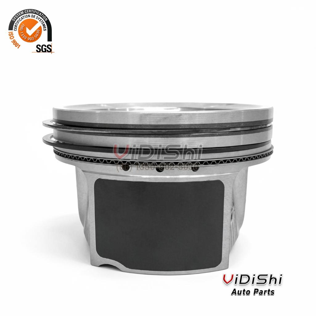 Piston Kit A2600301100 Replacement for M260.920 2.0T inline-4 4 M260 piston side view graphite coated skirt and ring grooves for Mercedes-Benz