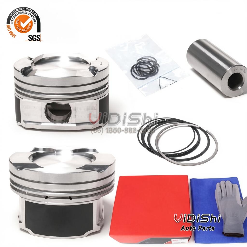 06L107065R - Machined forged piston with black coated skirt, bagged ring set, wrist pin and product box