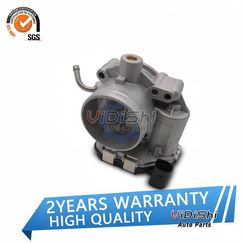 All Products 7 Throttle Body, electronic throttl installed view, replacement part number 07K133062A — Vidishi Auto