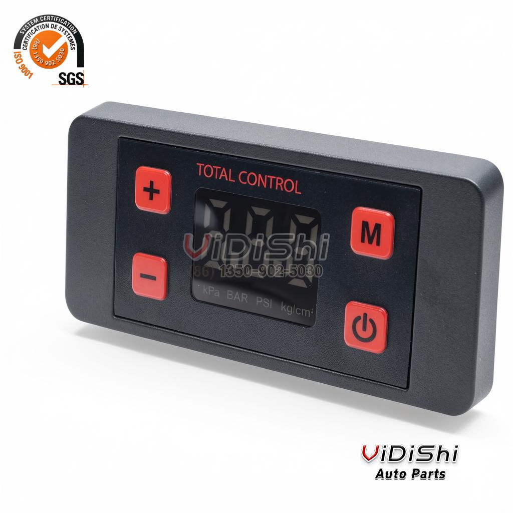 300L/min 150PSI Dual-Cylinder Tire Inflator 12V 24V 5 Preset digital pressure gauge control panel of the tire inflator