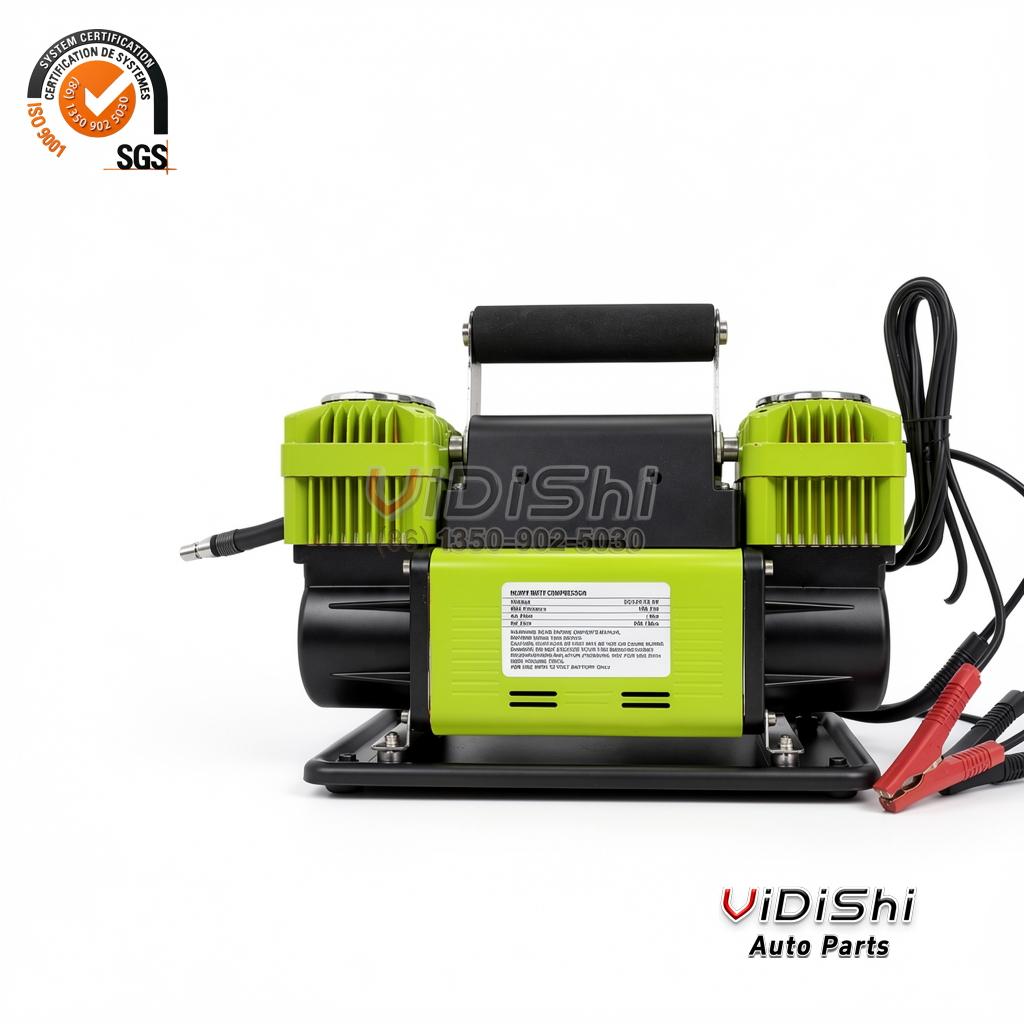300L/min 4x4 dual cylinder tire inflator front view with rating label