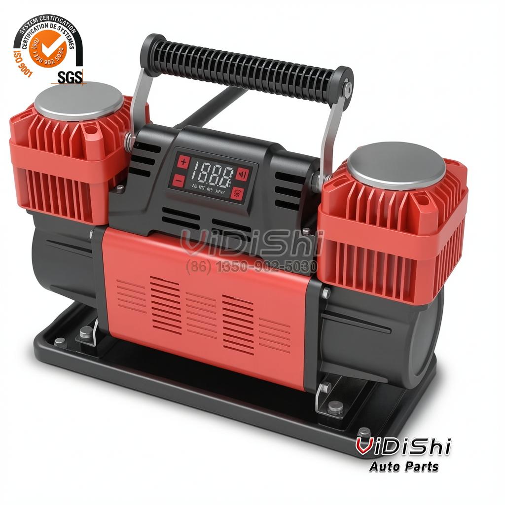 300L/min Digital Display Heavy Duty Tire Inflator 12V 150 PSI 5 Backlit digital pressure display with plus minus and unit keys