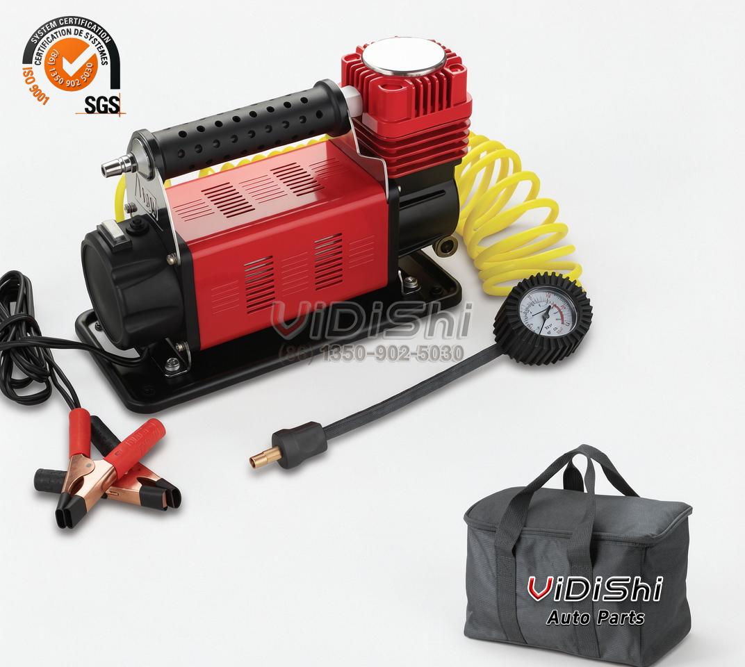 300LSH-MIN Cabled Tire Compressor 12V 24V Double Cylinder 2 300LSH-MIN tyre inflator with pressure gauge and coiled hose