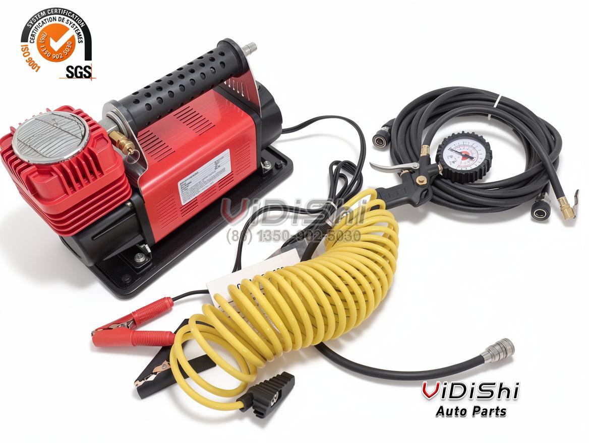 300LSH-MIN Cabled Tire Compressor 12V 24V Double Cylinder 3 300LSH-MIN cabled tyre inflator with battery cables and clamps