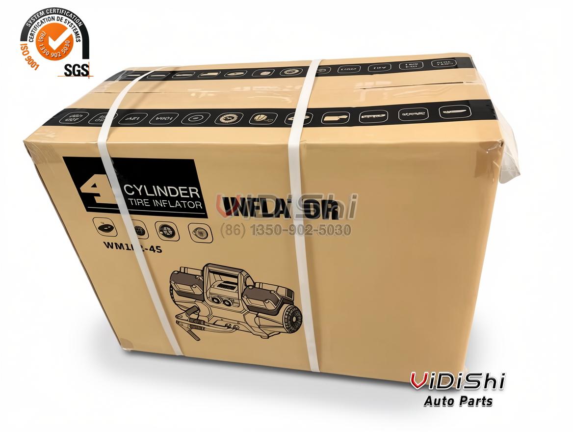 400L/min 4-Cylinder Tire Inflator 50mm x 4 12V 150PSI 6 400L/min 4 cylinder tire inflator master shipping carton