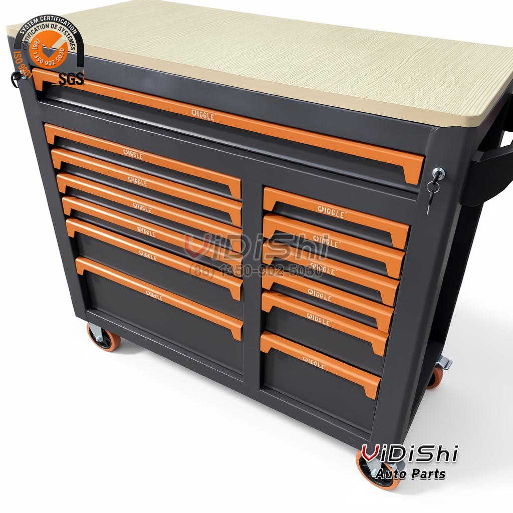 All Products 11 Three-quarter view showing the tubular push handle and the open drawers