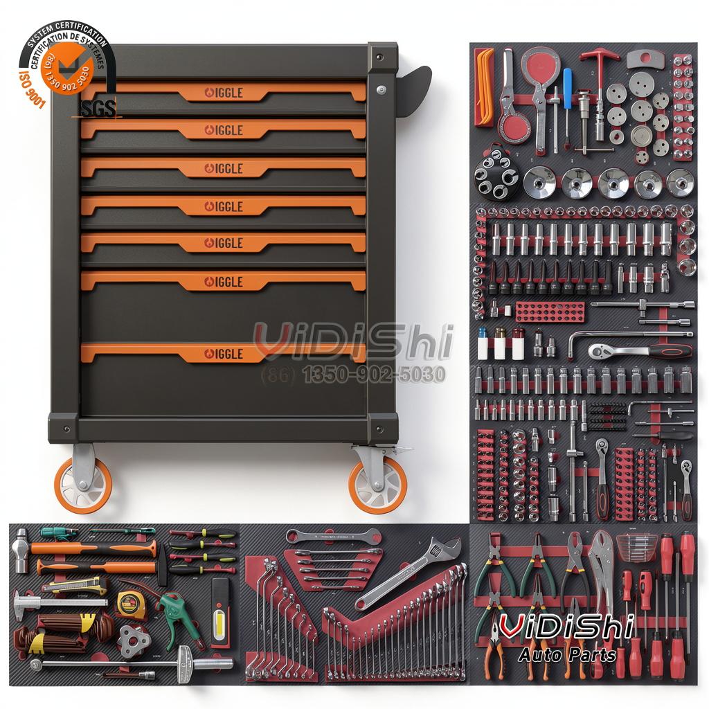 All Products 10 The tool set laid out in trays beside the cabinet