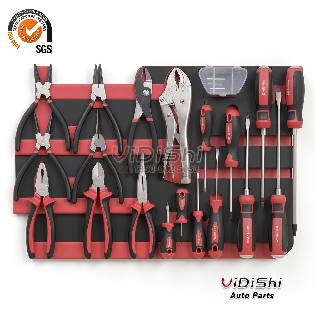 All Products 7 Pliers, cutters and drivers seated in a foam tray