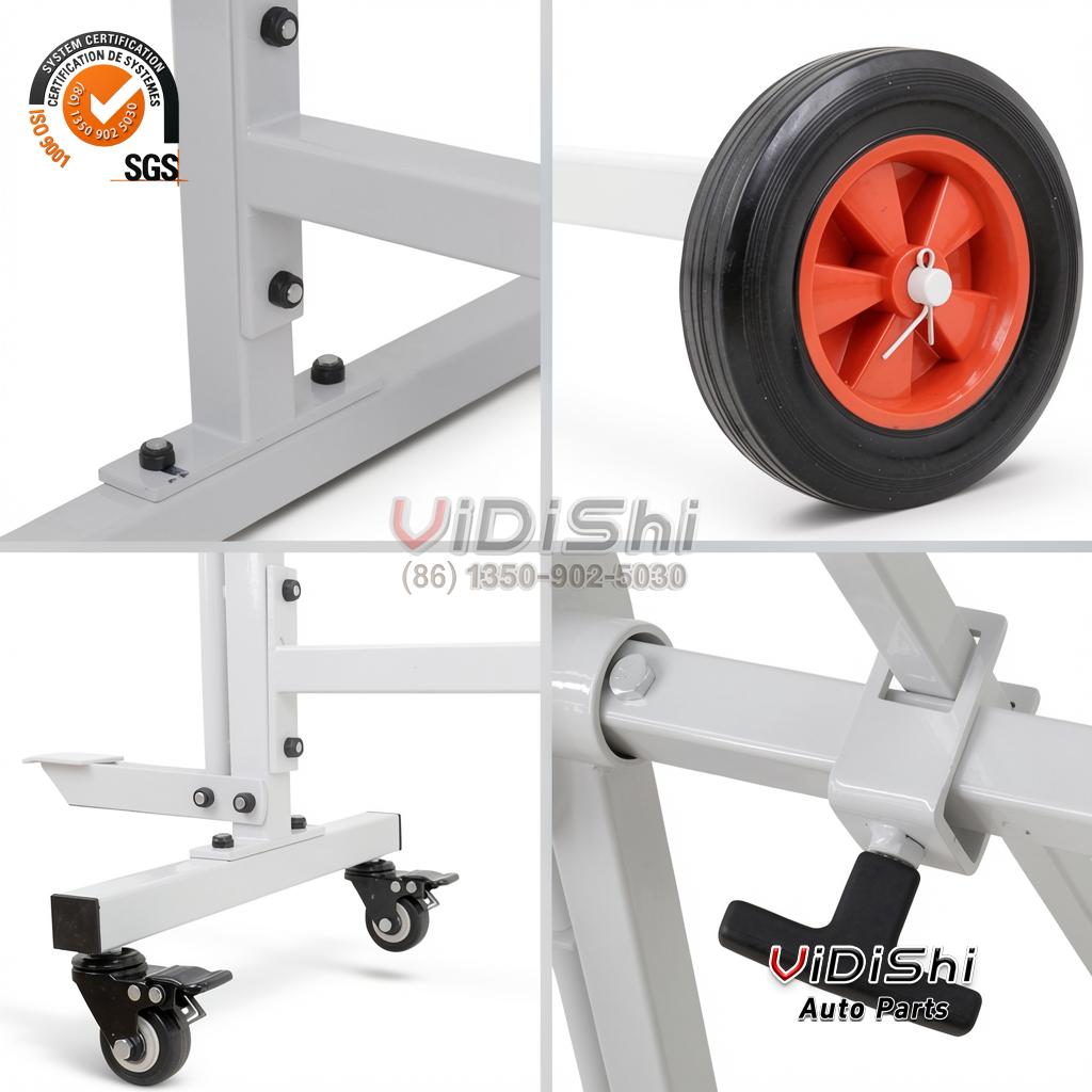 All Products 11 Close view of the fixed and swivel wheels with the brake lever
