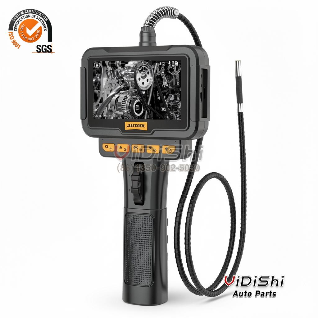 All Products 7 Front view of the borescope showing the screen and the control buttons