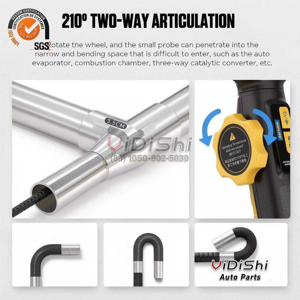 All Products 7 Probe tip bent to show the two-way articulation range