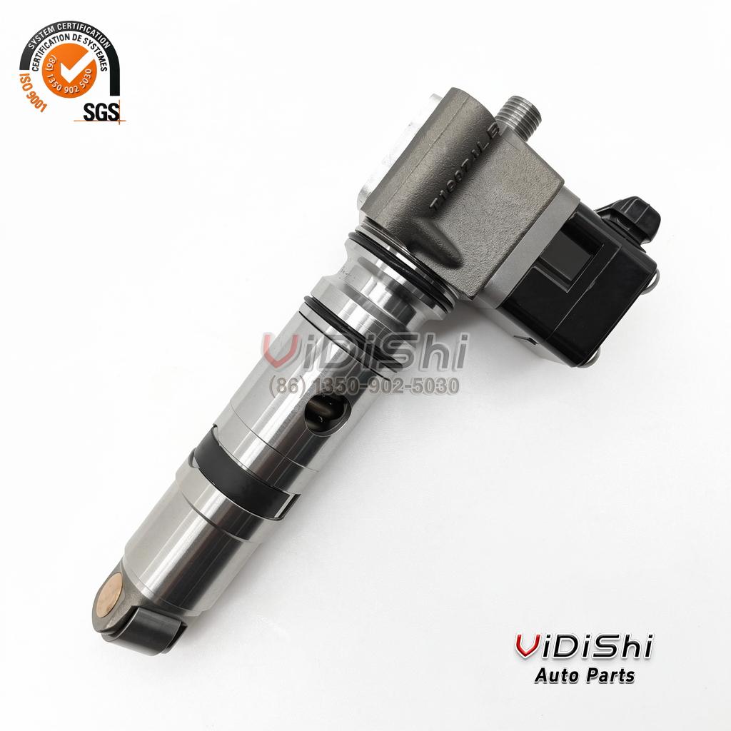 0414755018 PLD Unit Pump for Liebherr D934 D936 and Deutz 1013 5 0414755018 unit pump angled with black solenoid cover and two threaded ports