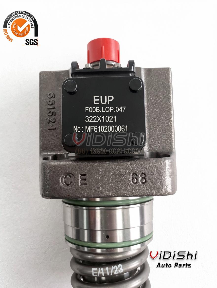 184A215237P5 Unit Pump for GE 12V250 Locomotive Diesel 3 184A215237P5 unit pump identity plate reading EUP, F00B.L0P.047, 322X1021 and serial number