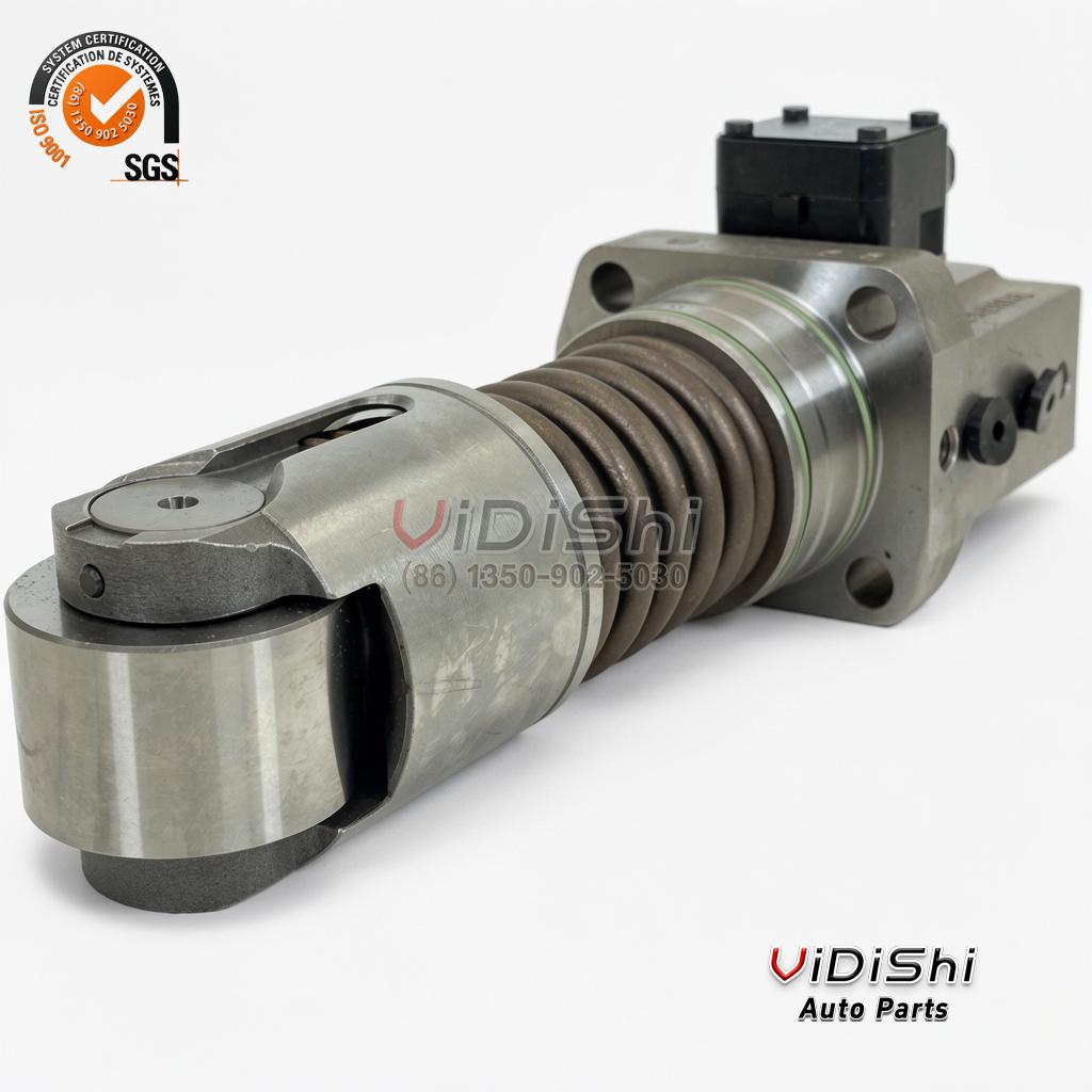 All Products 8 The roller end of a 332X1021 unit pump from a low angle, the shoe and pin in view with the spring out of frame