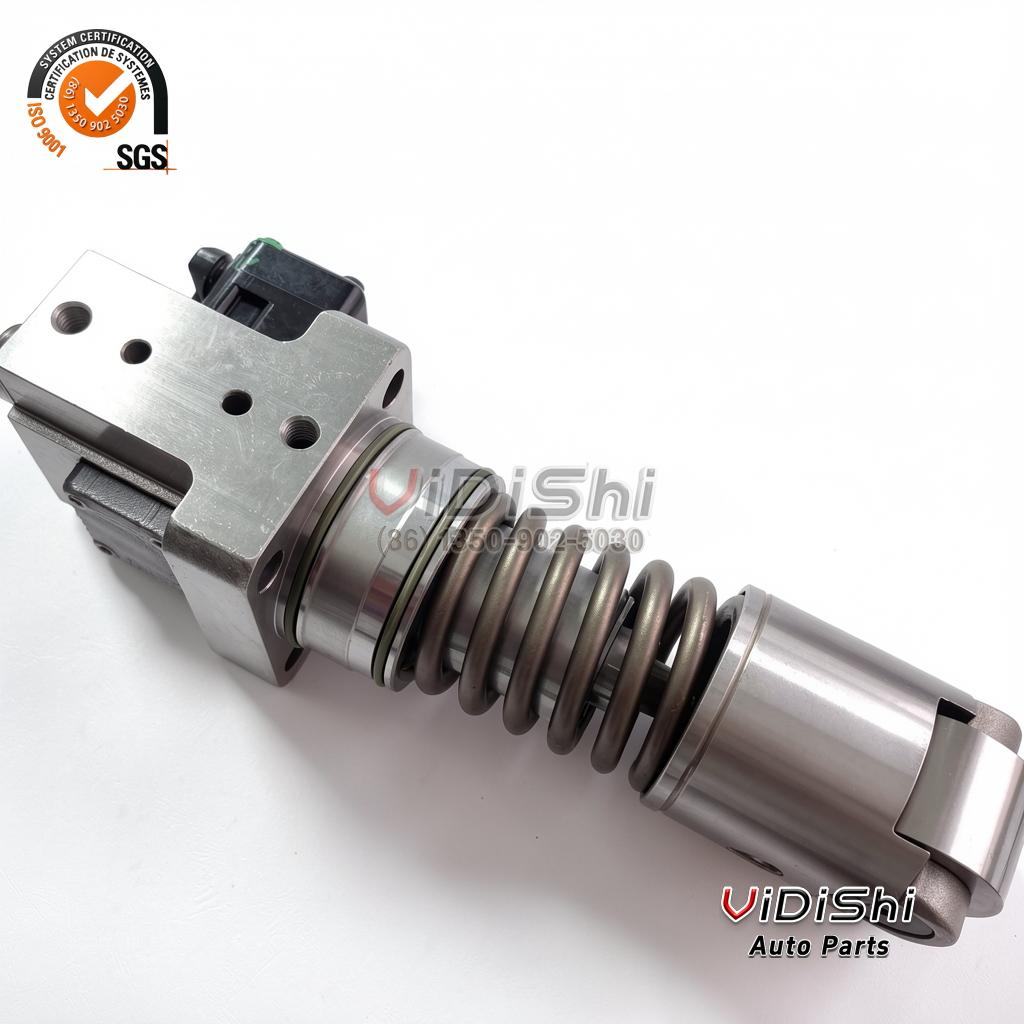 A 84E901259G5 diesel unit pump standing upright on a white background with the roller tappet at the lower right