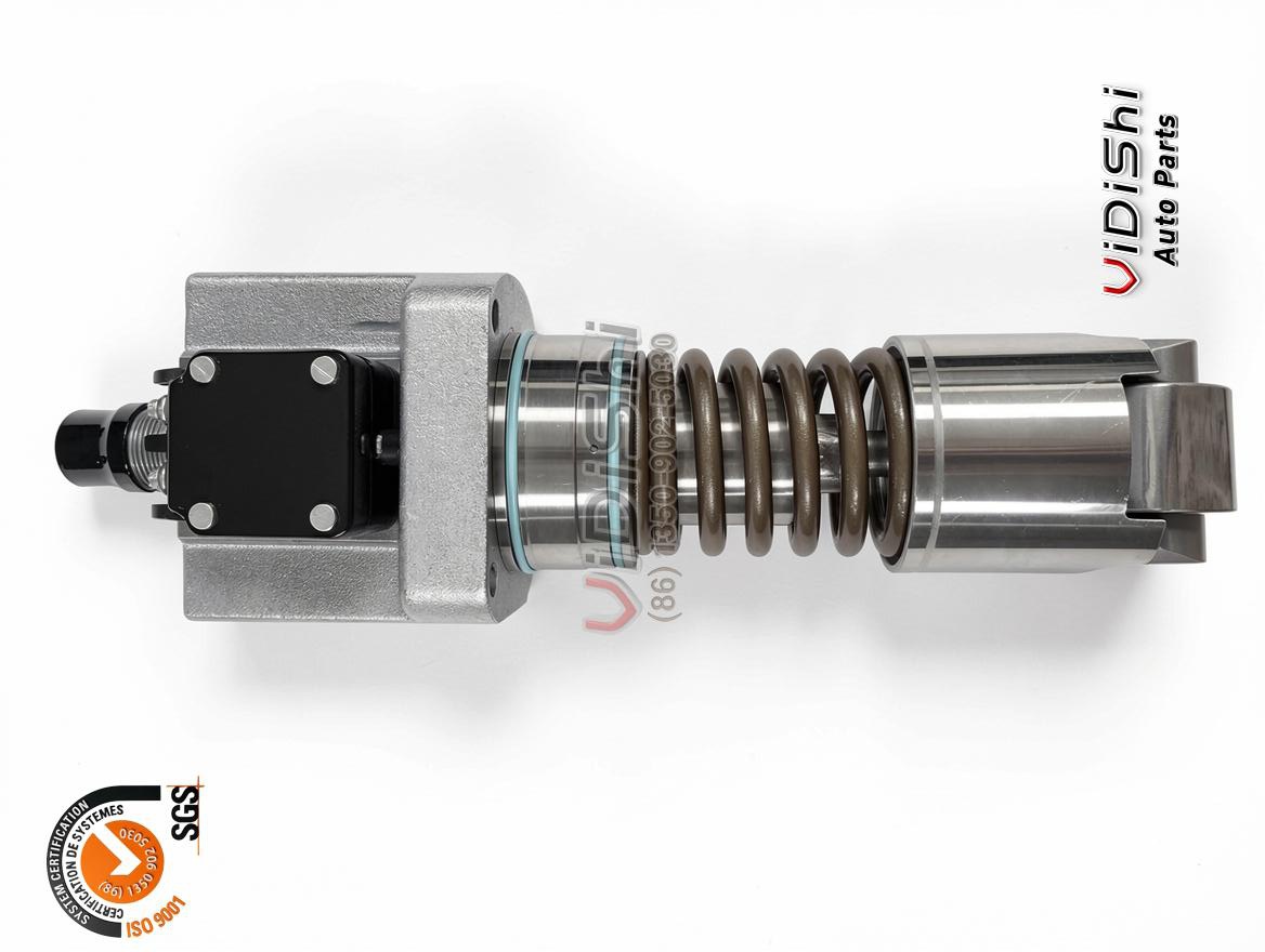 All Products 9 F00BL0P047 unit pump side view with twin fuel ports and protective plugs