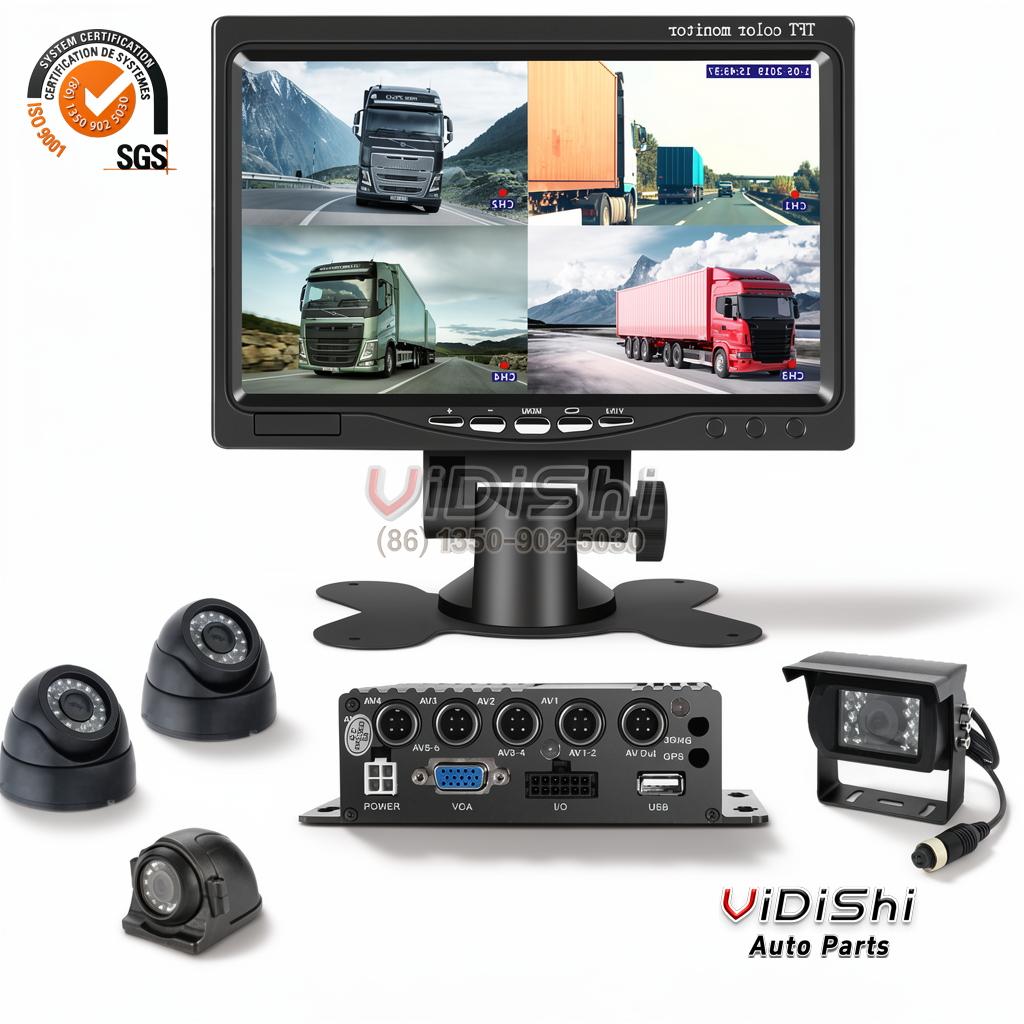 All Products 8 K-FOX KD-898 24V Truck 360 Camera System with DVR and Monitor overview