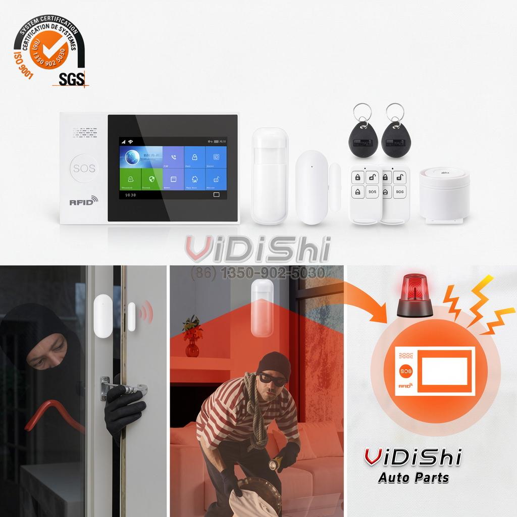 Alarm System Best Price Multi Language for security systems 5 Vidishi Auto Alarm System packaging view