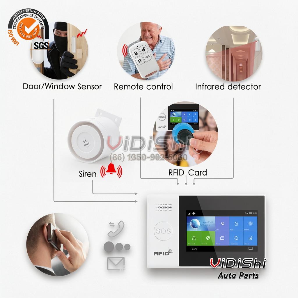 Alarm System Best Price Multi Language for security systems 6 Vidishi Auto Alarm System pair view