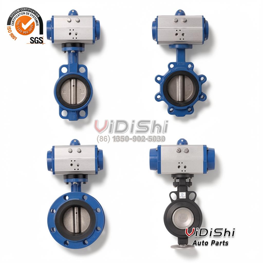 Butterfly Valve Pneumatic BV-G75GJ for cement and powder handling 3 Vidishi Auto Butterfly Valve installed view