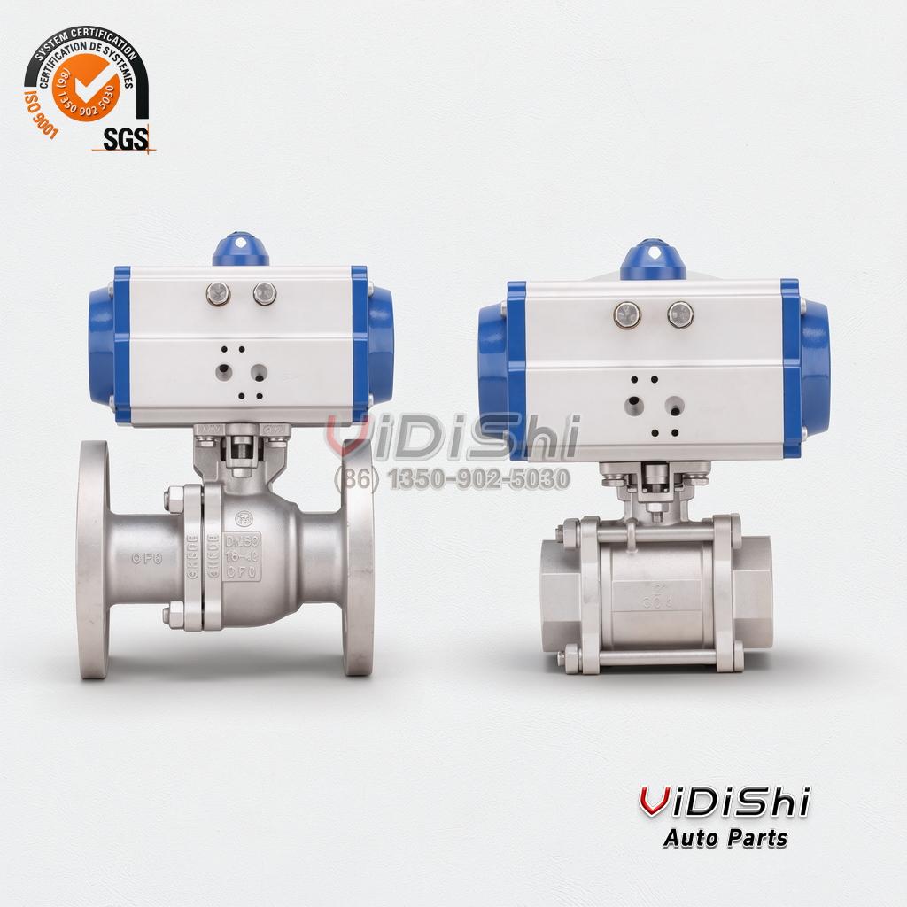 Ss304 Butterfly Valve Pneumatic for cement and powder handling 6 Vidishi Auto Butterfly Valve pair view